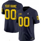 Men's Michigan Wolverines Custom Limited Navy FUSE College Football Jersey