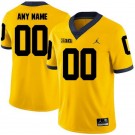 Men's Michigan Wolverines Customized Yellow Rush College Football Jersey