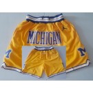 Men's Michigan Wolverines Yellow Just Don College Basketball Shorts