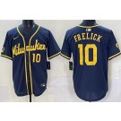 Men's Milwaukee Brewers #10 Sal Frelick Navy Limited Jersey