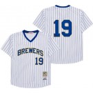 Men's Milwaukee Brewers #19 Robin Yount White 1982 Throwback Jersey