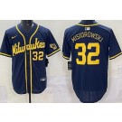 Men's Milwaukee Brewers #32 Jacob Misiorowski Navy Limited Jersey