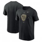 Men's Milwaukee Brewers Black Camo Logo T Shirt