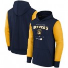 Men's Milwaukee Brewers Black Yellow Authentic Collection Performance Hoodie
