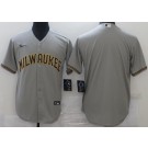 Men's Milwaukee Brewers Blank Gray Cool Base Jersey