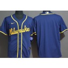 Men's Milwaukee Brewers Blank Navy Alternate Cool Base Jersey