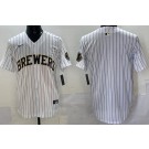 Men's Milwaukee Brewers Blank Powder White Limited Jersey