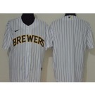 Men's Milwaukee Brewers Blank White 2020 Cool Base Jersey
