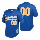 Men's Milwaukee Brewers Customized Blue Throwback Mesh Jersey