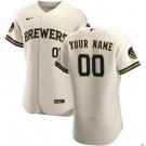 Men's Milwaukee Brewers Customized Cream 50th Anniversary Authentic Jersey
