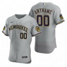 Men's Milwaukee Brewers Customized Gray 50th Anniversary Authentic Jersey