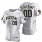 Men's Milwaukee Brewers Customized White 50th Anniversary Authentic Jersey