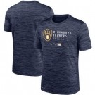 Men's Milwaukee Brewers Dark Gray Velocity Performance Practice T Shirt
