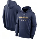 Men's Milwaukee Brewers Navy Authentic Collection Dugout Pullover Hoodie