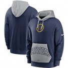 Men's Milwaukee Brewers Navy Heritage Tri Blend Pullover Hoodie