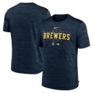 Men's Milwaukee Brewers Navy Velocity Performance Practice T Shirt