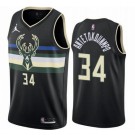 Men's Milwaukee Bucks #34 Giannis Antetokounmpo Black Statement Icon Hot Press Jersey