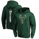 Men's Milwaukee Bucks #34 Giannis Antetokounmpo Hunter Green Pullover Hoodie