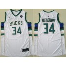 Men's Milwaukee Bucks #34 Giannis Antetokounmpo White Icon Sponsor Swingman Jersey