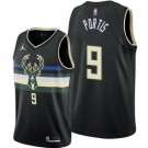Men's Milwaukee Bucks #9 Bobby Portis Black Statement Icon Hot Press Jersey