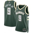 Men's Milwaukee Bucks #9 Bobby Portis Green Heat Press Jersey