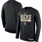 Men's Milwaukee Bucks Black 2022 Legend On Court Practice Performance Long Sleeve T Shirt