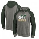 Men's Milwaukee Bucks Gray 1 Printed Pullover Hoodie