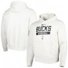 Men's Milwaukee Bucks White 2022 Legend On Court Practice Performance Pullover Hoodie