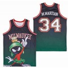 Men's Milwaukee Marvin the Martian #34 Green Basketball Jersey