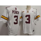 Men's Minnesota Golden Gophers #3 Koi Perich Limited White College Football Jersey