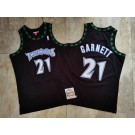 Men's Minnesota Timberwolves #21 Kevin Garnett Black 1997 Throwback Authentic Jersey