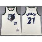 Men's Minnesota Timberwolves #21 Kevin Garnett Cream Chainstitch Throwback Swingman Jersey