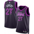 Men's Minnesota Timberwolves #27 Rudy Gobert Black 2025 City Heat Press Jersey