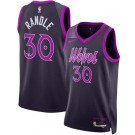 Men's Minnesota Timberwolves #30 Julius Randle Black 2025 City Heat Press Jersey