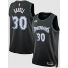Men's Minnesota Timberwolves #30 Julius Randle Black Classic Heat Press Jersey