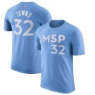 Men's Minnesota Timberwolves #32 Karl Anthony Towns Blue City Printed T-Shirt 0796