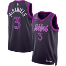 Men's Minnesota Timberwolves #3 Jaden McDaniels Black 2025 City Heat Press Jersey