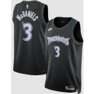 Men's Minnesota Timberwolves #3 Jaden McDaniels Black Classic Heat Press Jersey