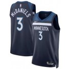 Men's Minnesota Timberwolves #3 Jaden McDaniels Navy Heat Press Jersey