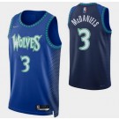 Men's Minnesota Timberwolves #3 Jaden Mcdaniels Blue City Diamond 75th Icon Hot Press Jersey
