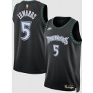 Men's Minnesota Timberwolves #5 Anthony Edwards Black Classic Heat Press Jersey