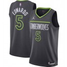 Men's Minnesota Timberwolves #5 Anthony Edwards Black Statement Icon Heat Press Jersey