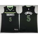 Men's Minnesota Timberwolves #5 Anthony Edwards Black Statement Icon Sponsor Swingman Jersey