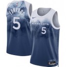 Men's Minnesota Timberwolves #5 Anthony Edwards Blue 2023 City Icon Heat Press Jersey