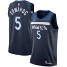 Men's Minnesota Timberwolves #5 Anthony Edwards Navy Icon Heat Press Jersey