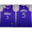 Men's Minnesota Timberwolves #5 Anthony Edwards Purple 2025 City Sponsor Swingman Jersey