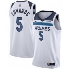 Men's Minnesota Timberwolves #5 Anthony Edwards White Icon Heat Press Jersey