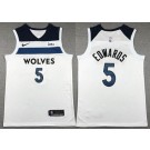 Men's Minnesota Timberwolves #5 Anthony Edwards White Icon Sponsor Swingman Jersey