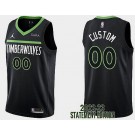 Men's Minnesota Timberwolves Custom Black 2022 Statement Icon Heat Press Jersey