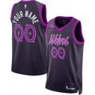 Men's Minnesota Timberwolves Custom Black 2025 City Heat Press Jersey